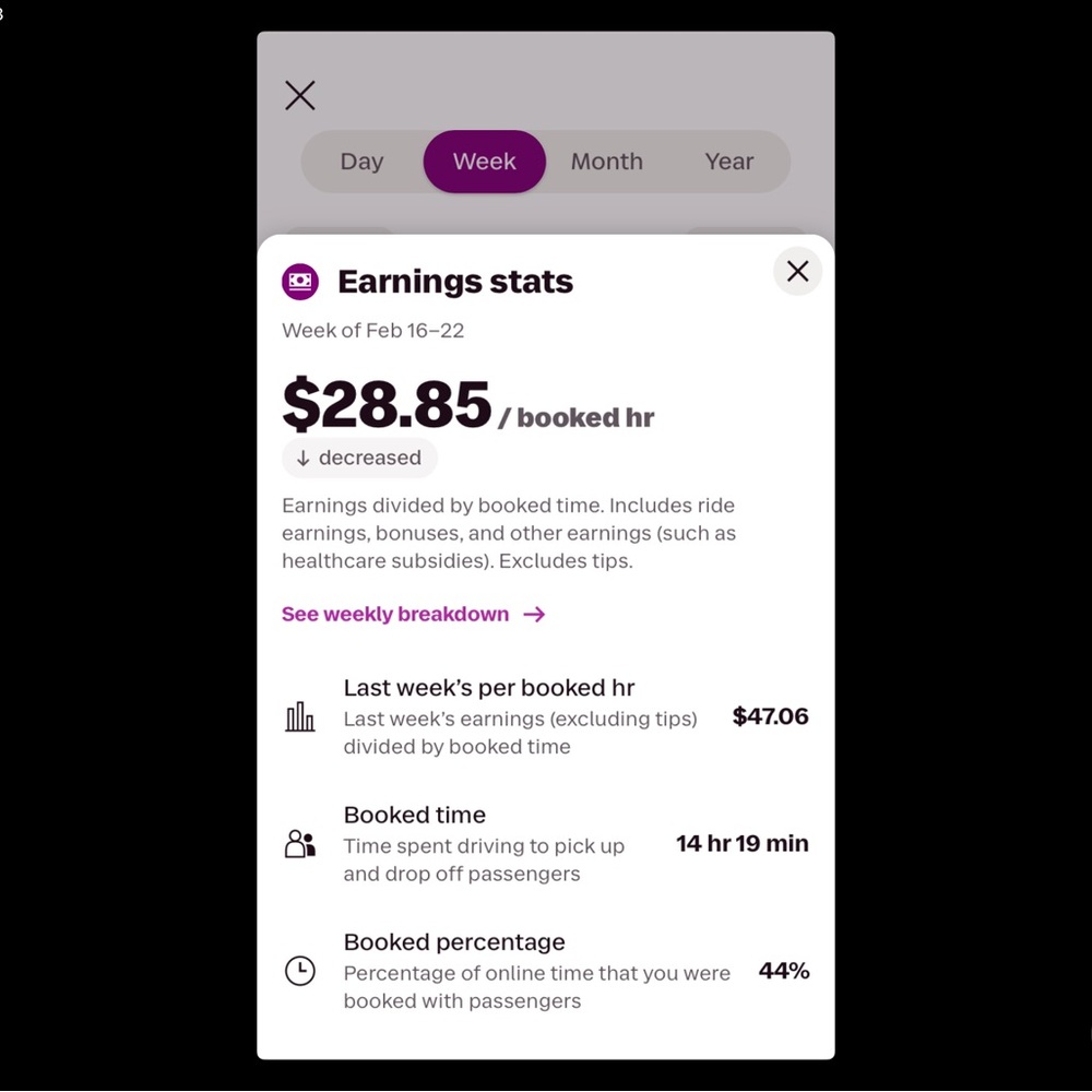 Purple and White Weekly Earnings Display - Picture 3 of 3